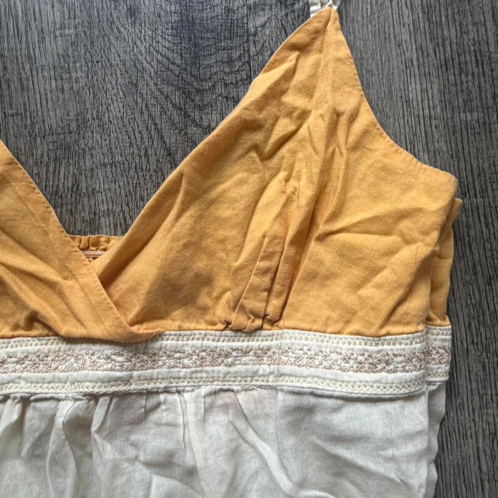 Other Vintage Yellow & Cream Tank with Embroidered Details Size M / US 6-8 / IT 42-44 - 6 Thumbnail