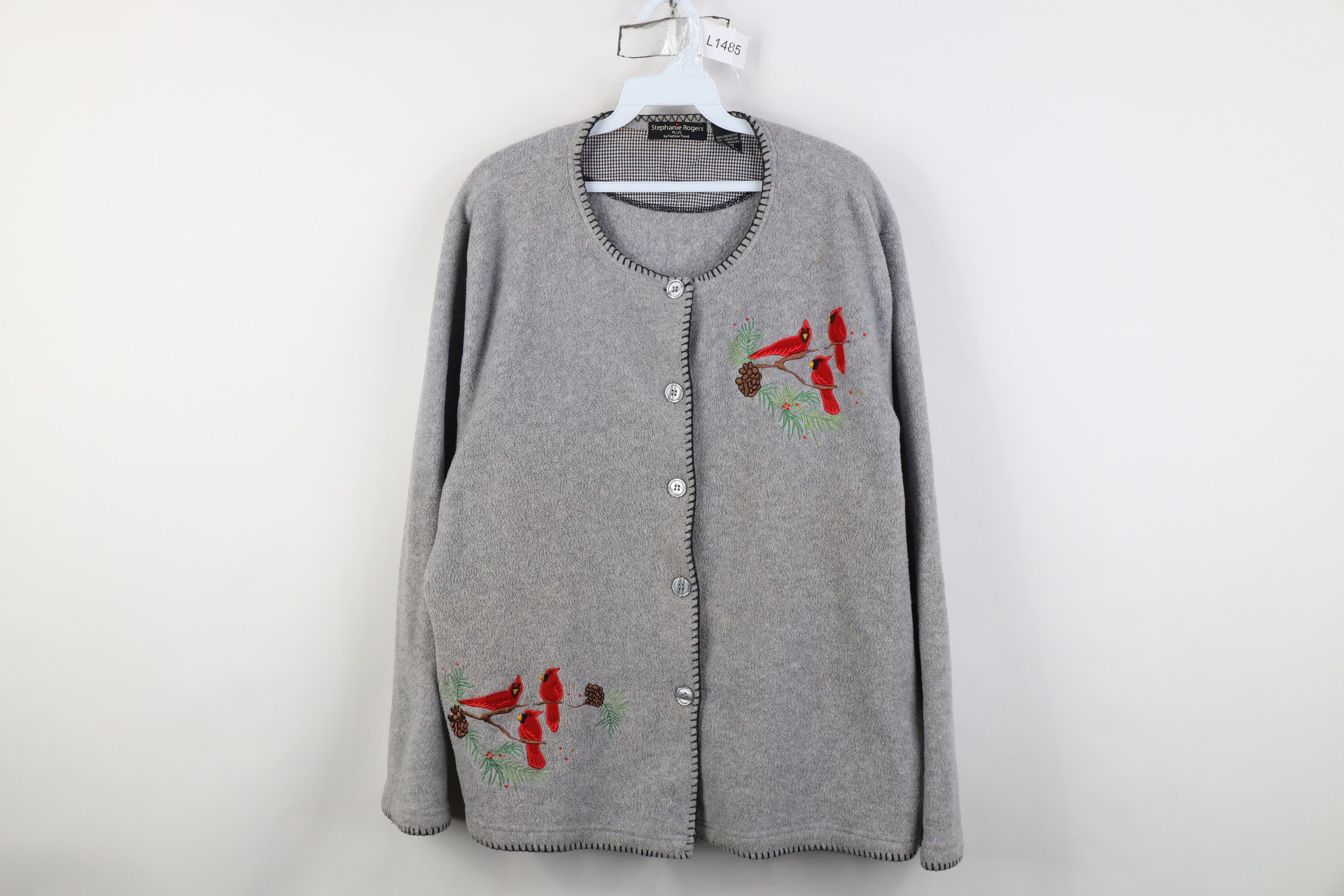 Vintage Vintage 90s Streetwear Cardinal Bird Fleece Cardigan Sweater Size XL / US 12-14 / IT 48-50 - 1 Thumbnail