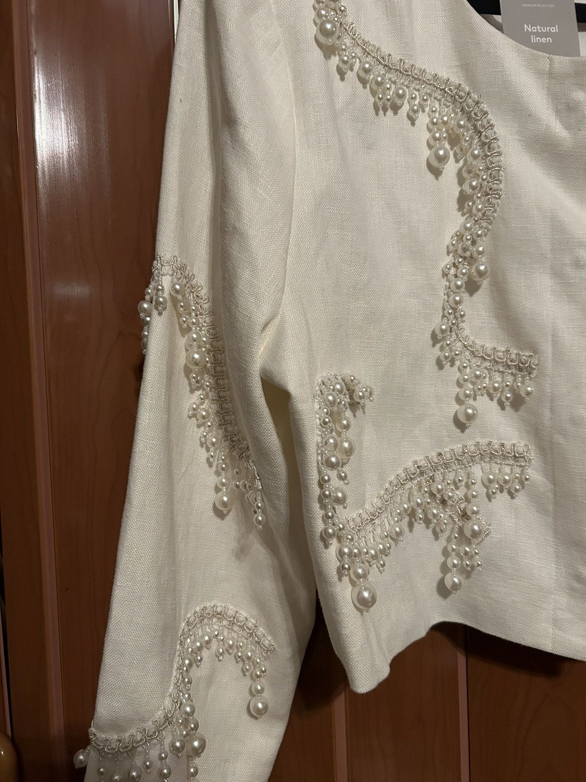 H&M H & M beaded jacket linen Size L / US 10 / IT 46 - 9 Thumbnail