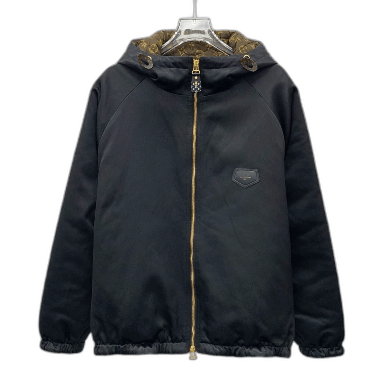 Louis Vuitton Louis Vuitton Black Logo Hooded Long Sleeve Jacket Size US XXS / EU 40 - 1 Thumbnail