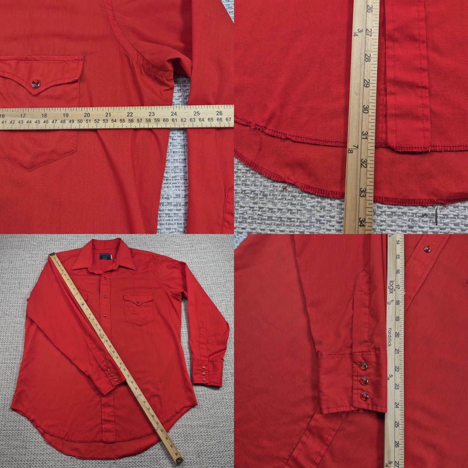 Wrangler VINTAGE Wrangler Shirt Mens XL Red Western Long Tails Button Front USA 70s Size US XL / EU 56 / 4 - 8 Thumbnail
