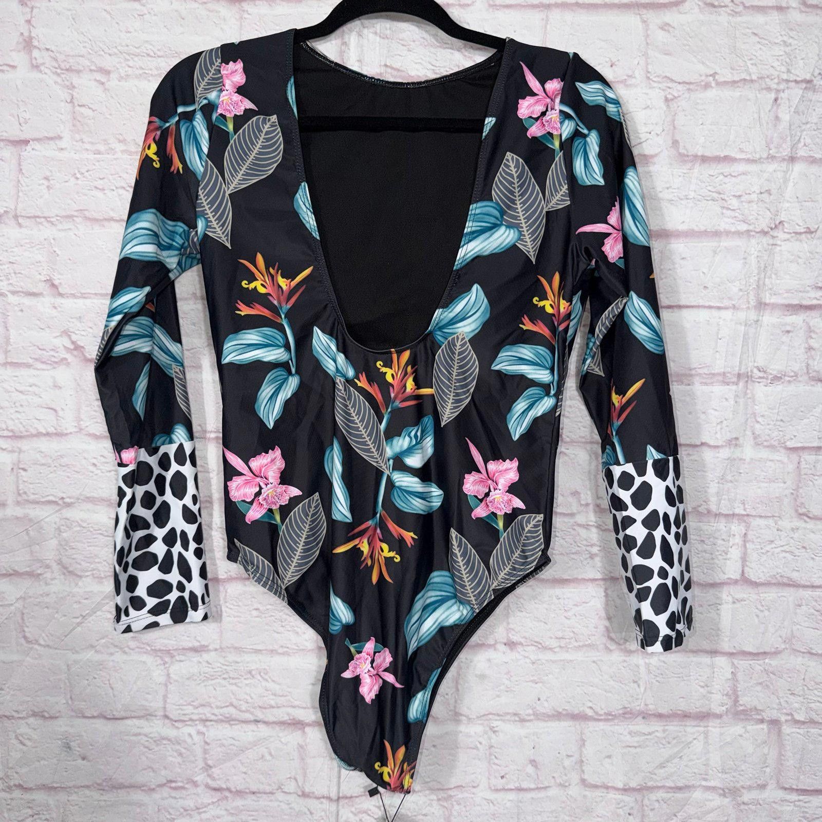 Other CPU AN XL Long Sleeve Floral Swimsuit NWT Size ONE SIZE - 8 Thumbnail