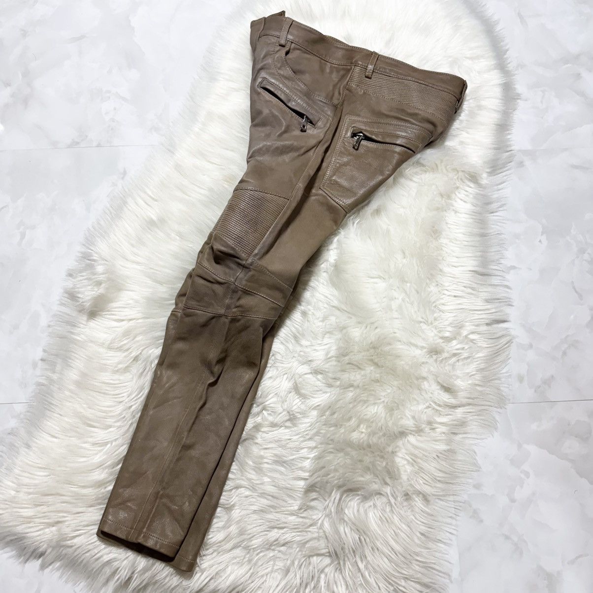 Balmain collection model, Balmain Homme leather biker pants Size US 32 / EU 48 - 10 Thumbnail