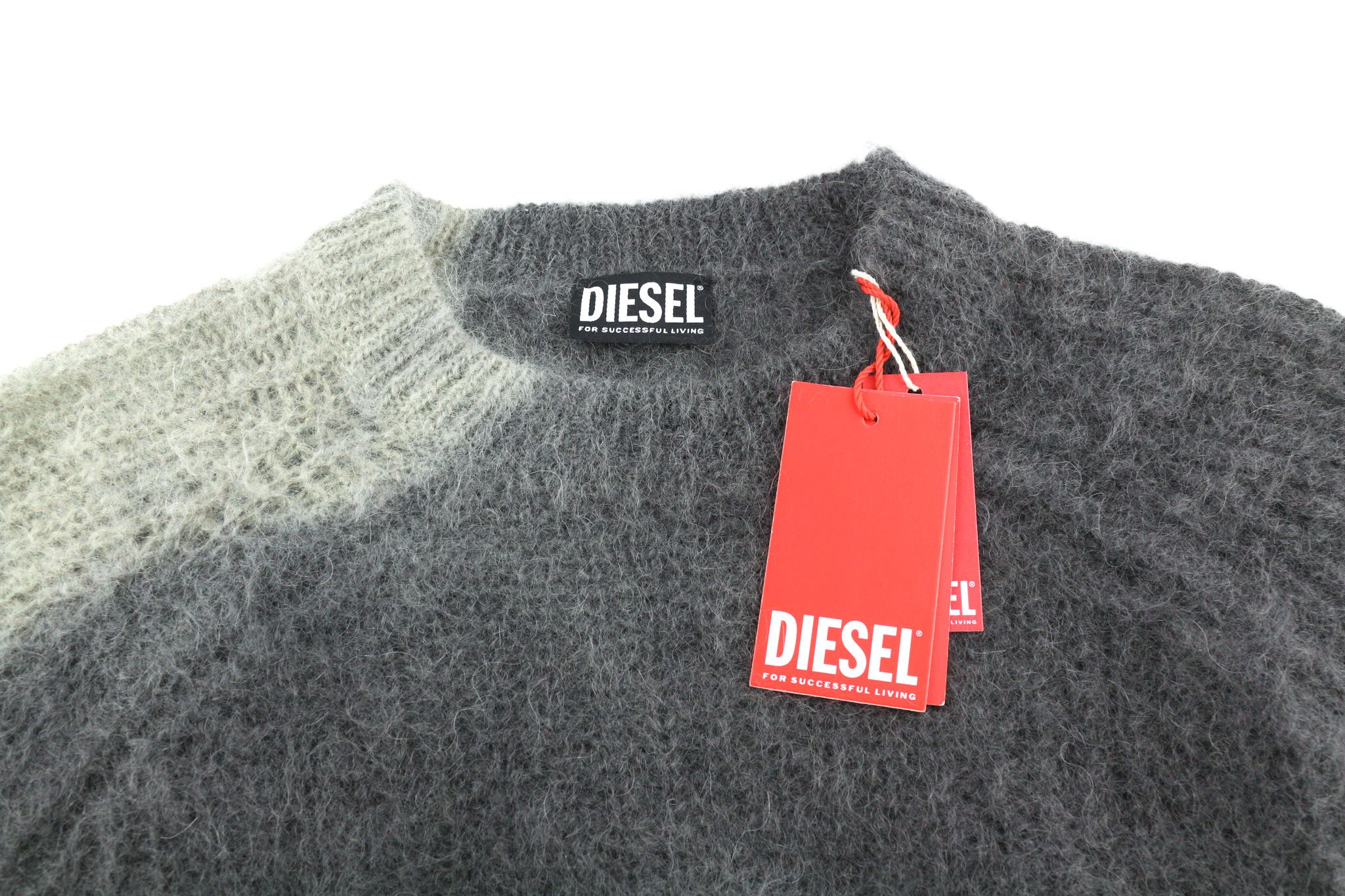 Diesel K-OSIMO M Mohair Wool Blend Knit Grey Jumper 40143 Size US M / EU 48-50 / 2 - 4 Thumbnail