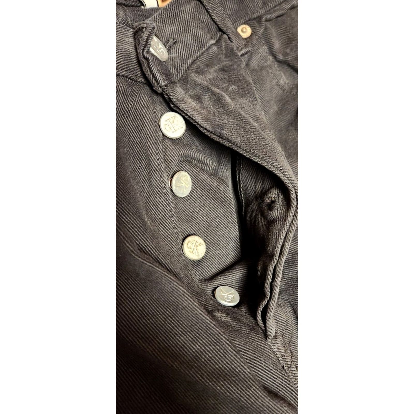 Calvin Klein VINTAGE Calvin Klein Jeans Womens 30X32 Button Fly Denim Black NWT CK 90s Retro Logo Jeans Womens Size 36" / US 14 / IT 50 - 5 Thumbnail
