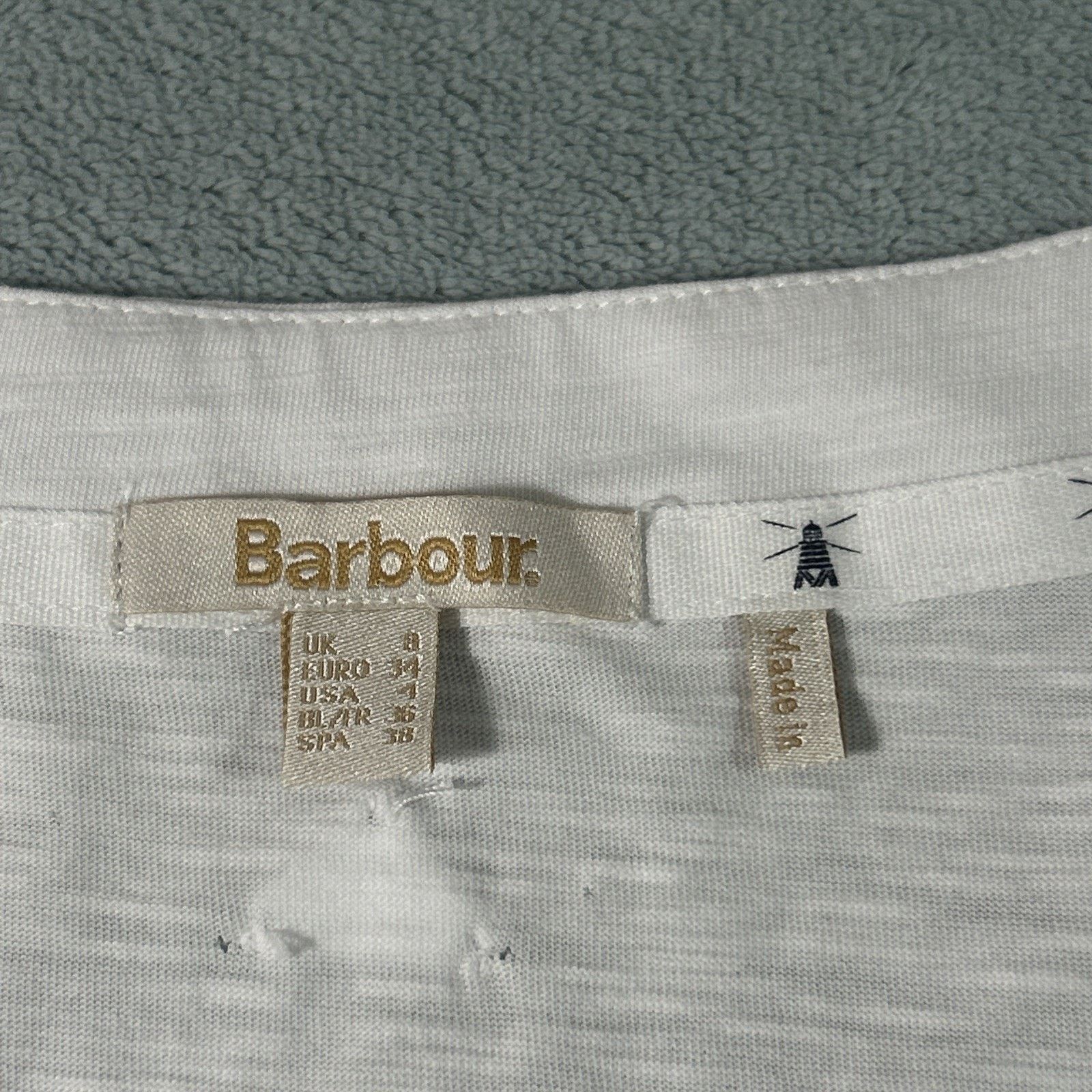 Barbour Barbour Top Blouse Women 4 Medium Button Up Tie Shirt V Neck Size S / US 4 / IT 40 - 4 Thumbnail