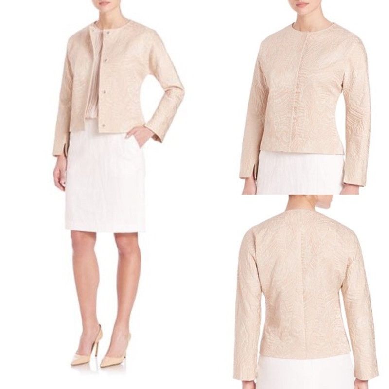 Other PAUW Amsterdam Blush Beige Seersucker Short Blazer Large Size L / US 10 / IT 46 - 1 Thumbnail