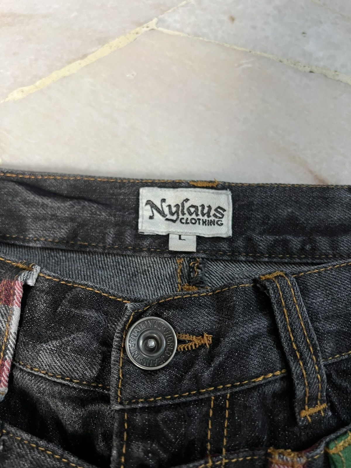 Japanese Brand NYLAUS CLOTHING DOUBLE WAIST JEANS VERY RARE Size US 30 / EU 46 - 12 Thumbnail