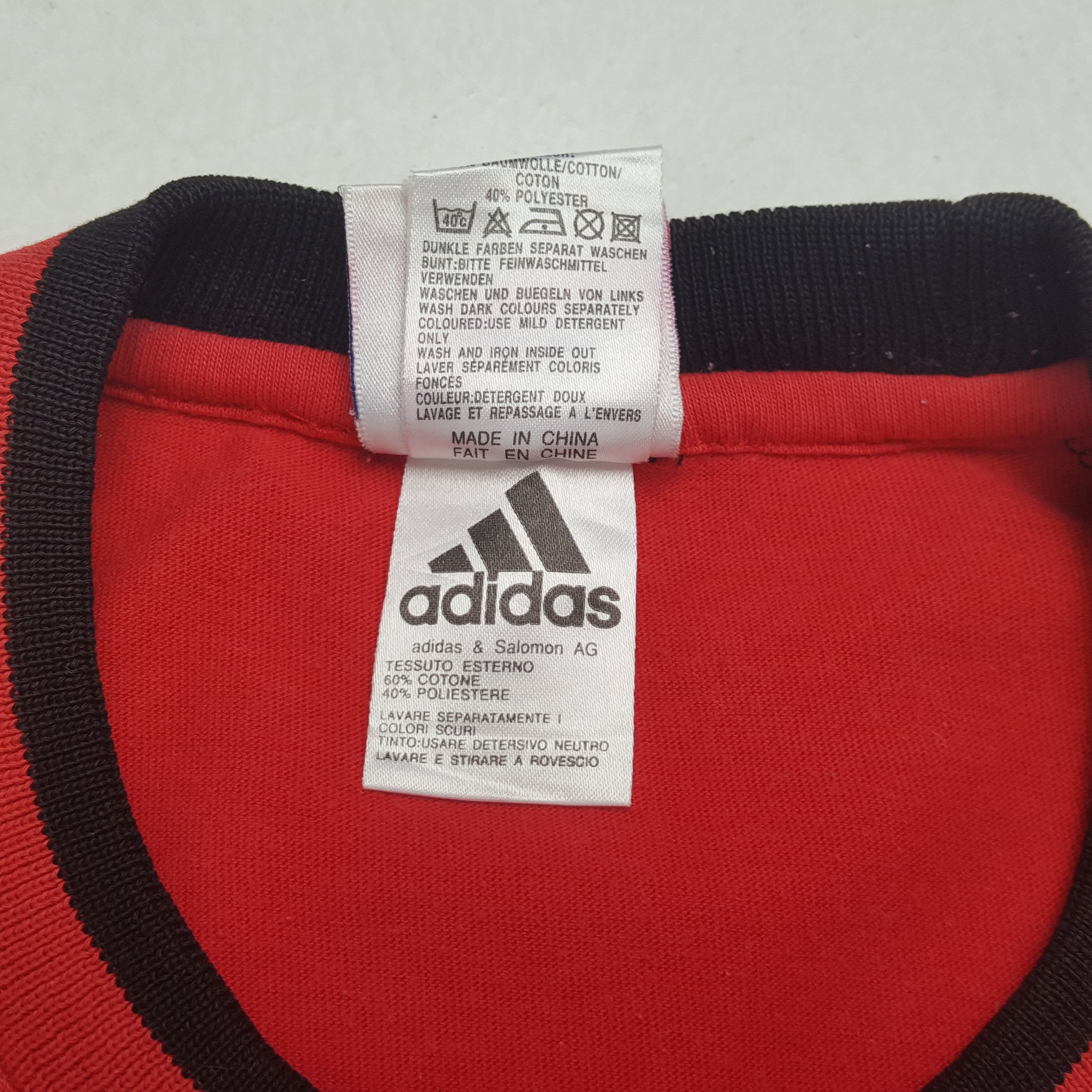 Adidas × Vintage Vintage ADIDAS AC MILAN Italian Football Club T-Shirts Size US L / EU 52-54 / 3 - 7 Thumbnail