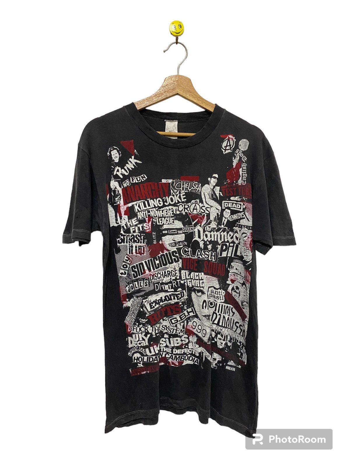 image of Band Tees x If Six Was Nine Vintage 70’S Promo Colleague Band Punk Tees in Faded Black (Size Medium