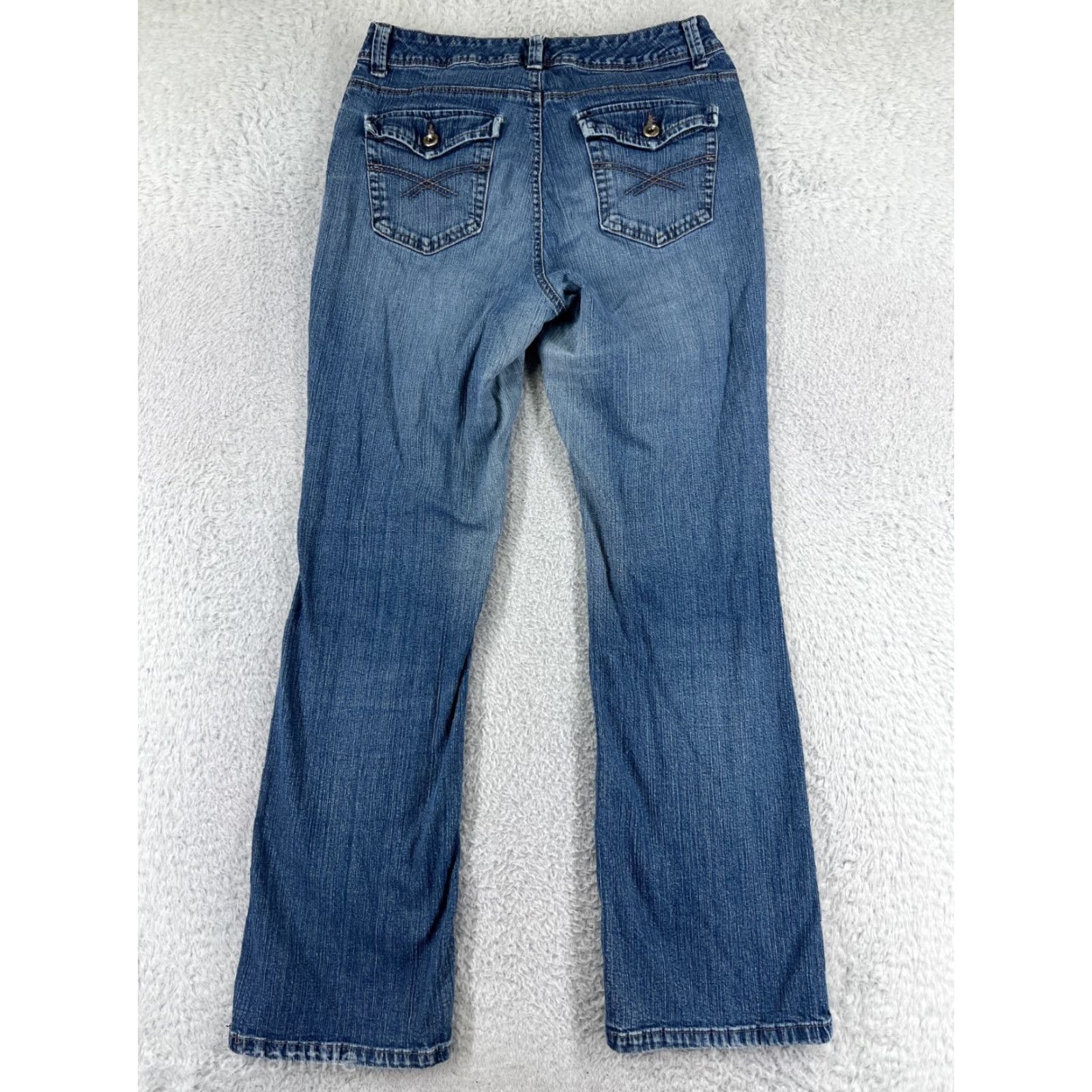 Vintage Sonoma Jeans Women 10 Blue Denim Bootcut Medium Wash Cotton Blend Stretch Shirt? Size 32" / US 10 / IT 46 - 2 Thumbnail