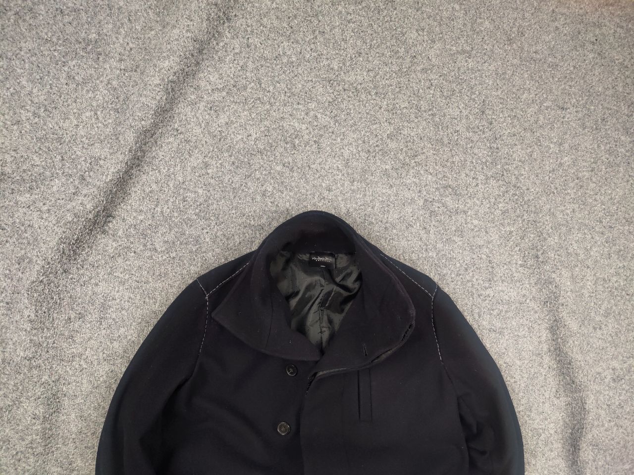 Japanese Brand Umit Unal Navy Wool asymmetrical Handmade Coat Jacket Size US M / EU 48-50 / 2 - 1 Thumbnail