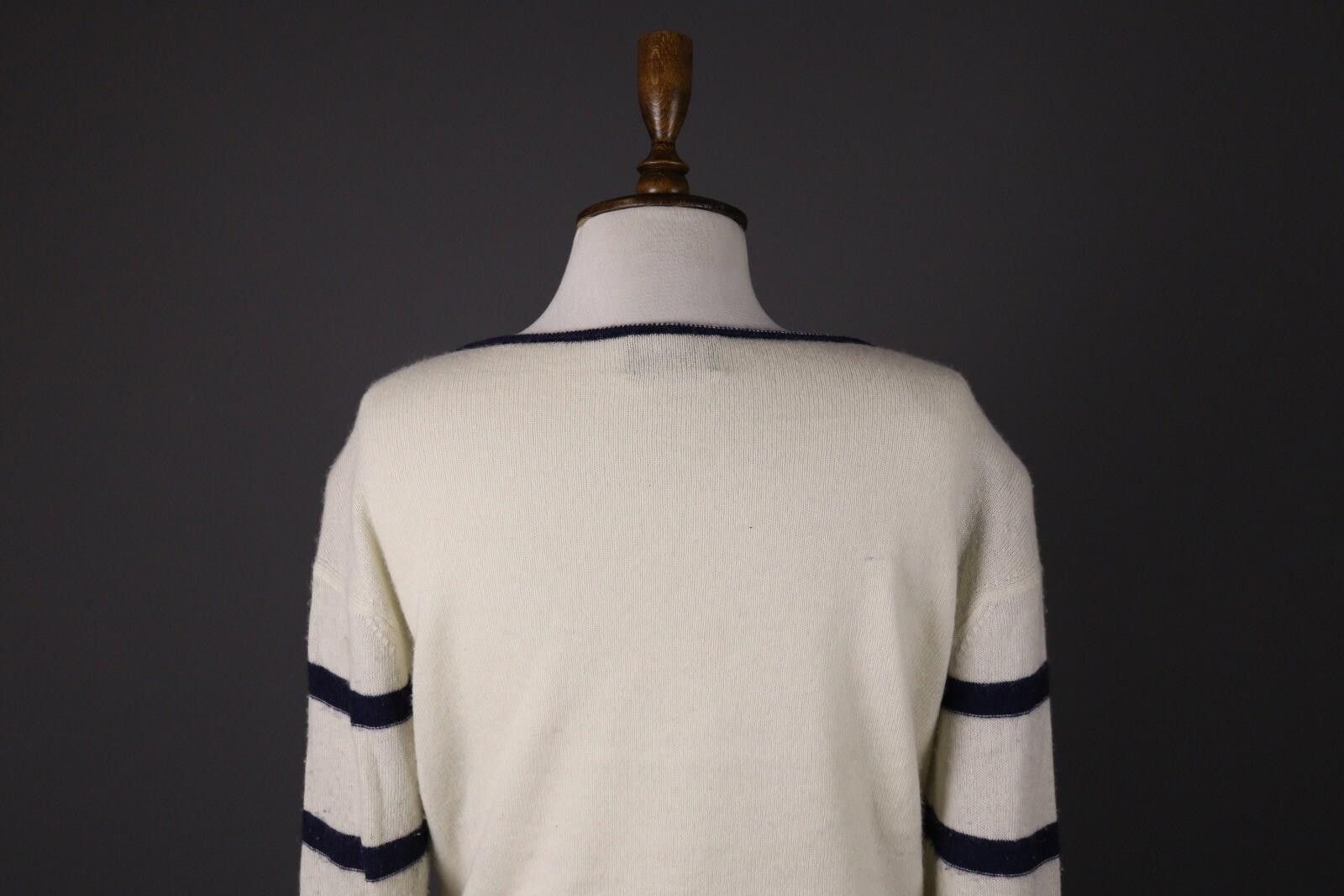 Designer Princess Goes Hollywood Ivory Stripe Wool Sweater Size 38 Size M / US 6-8 / IT 42-44 - 8 Thumbnail