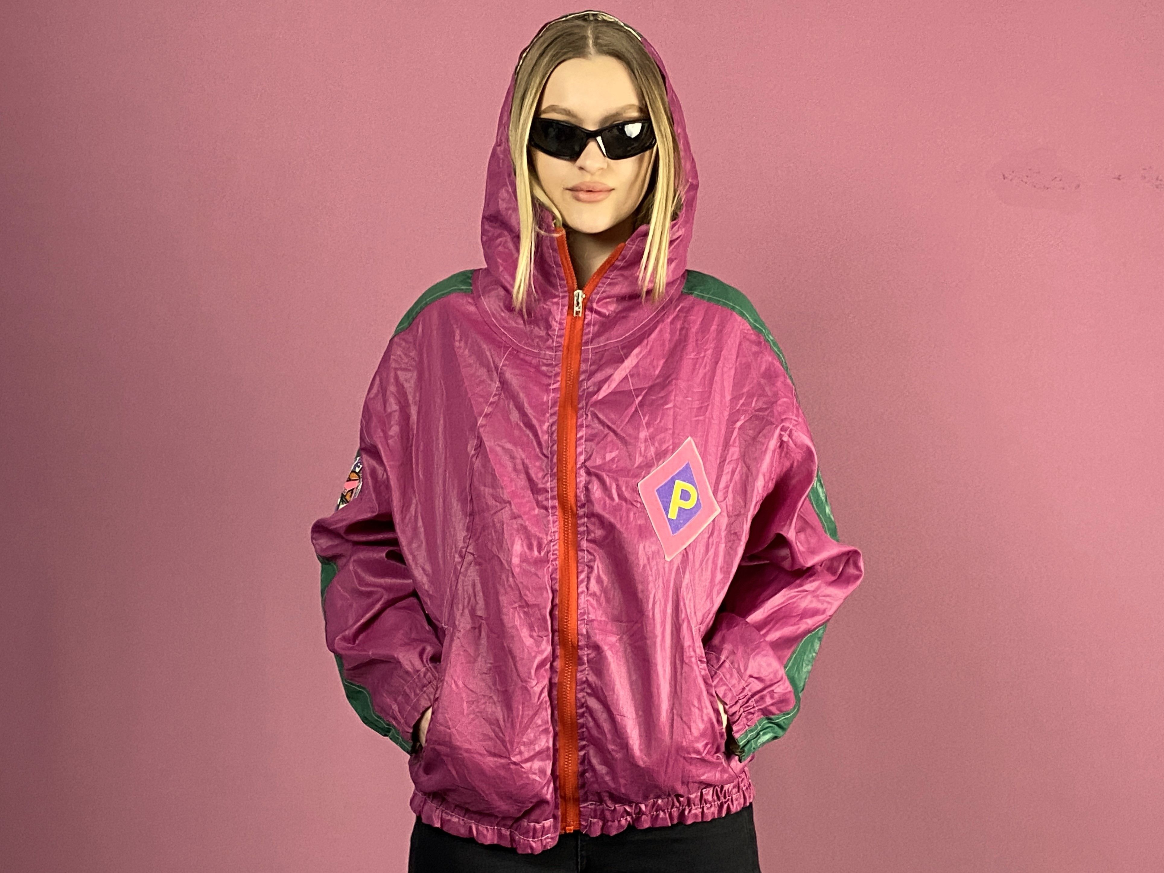 Vintage 90s Vintage Women's Hooded Windbreaker Jacket - M Size M / US 6-8 / IT 42-44 - 4 Thumbnail
