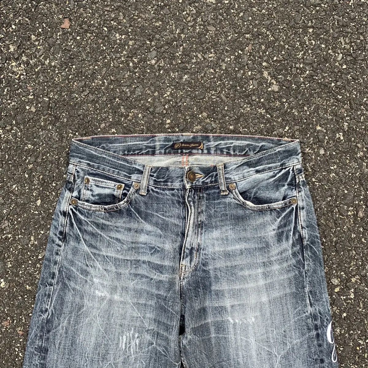 Japanese Brand STORM FADING RARE💥ORIRIN JEANS GRANDMIND Ripped Denim Pants Size US 33 - 2 Thumbnail