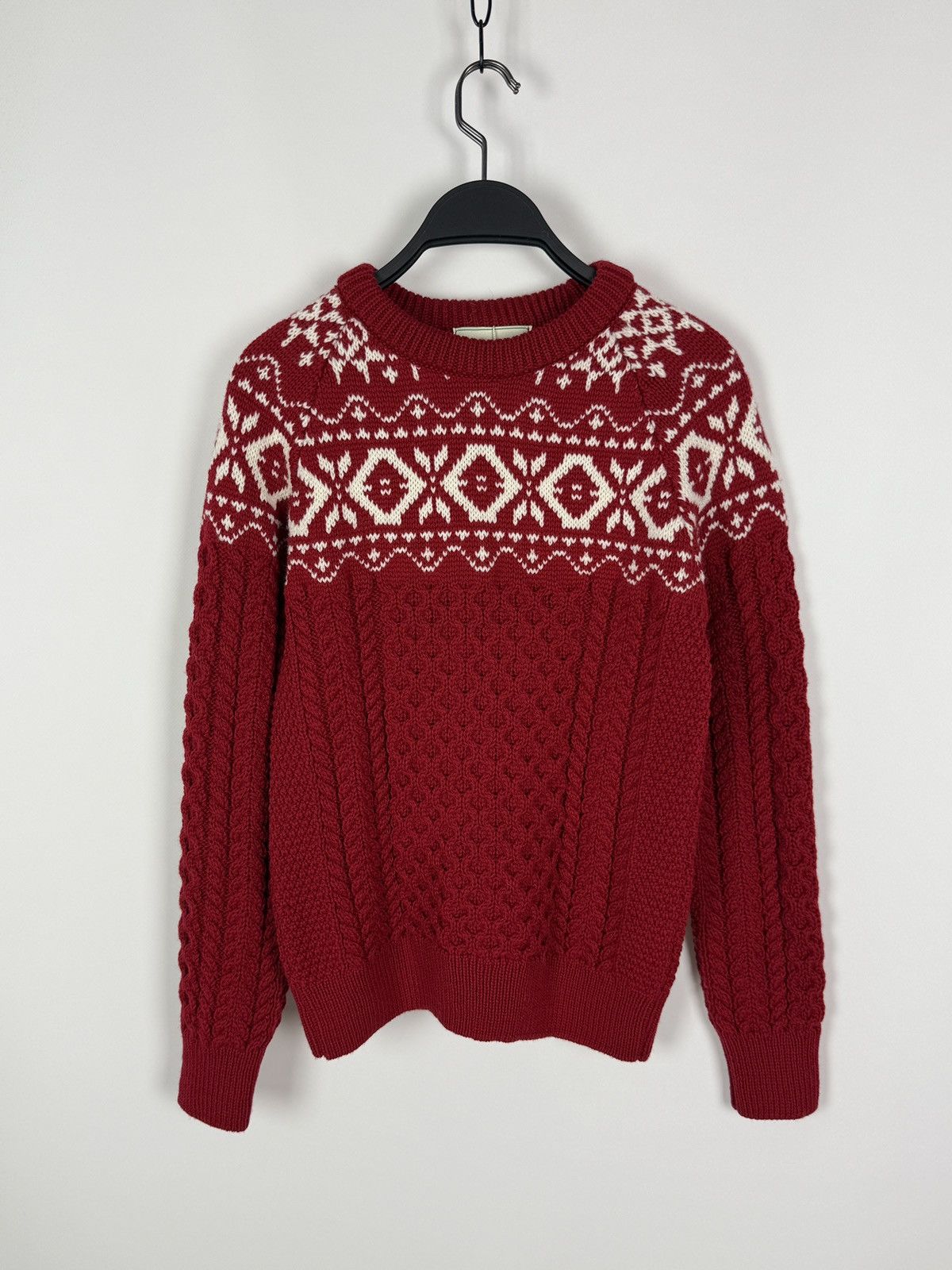Aran Isles Knitwear Original Aran Co. Christmas Red Cable Knit Wool Sweater S Size S / US 4 / IT 40 - 3 Thumbnail