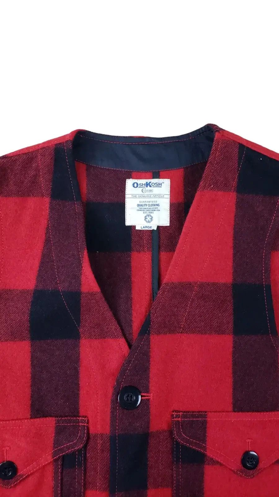 Oshkosh Vtg OshKosh Wool Vest Jacket Mackinaw Style Size US L / EU 52-54 / 3 - 5 Thumbnail