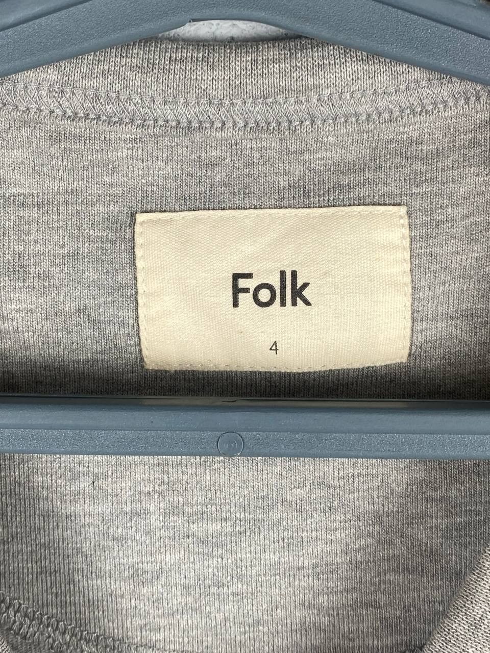 Designer × Folk Folk Grey Organic Men’s Embroidered Logo T Shirt Size L Size US L / EU 52-54 / 3 - 8 Thumbnail