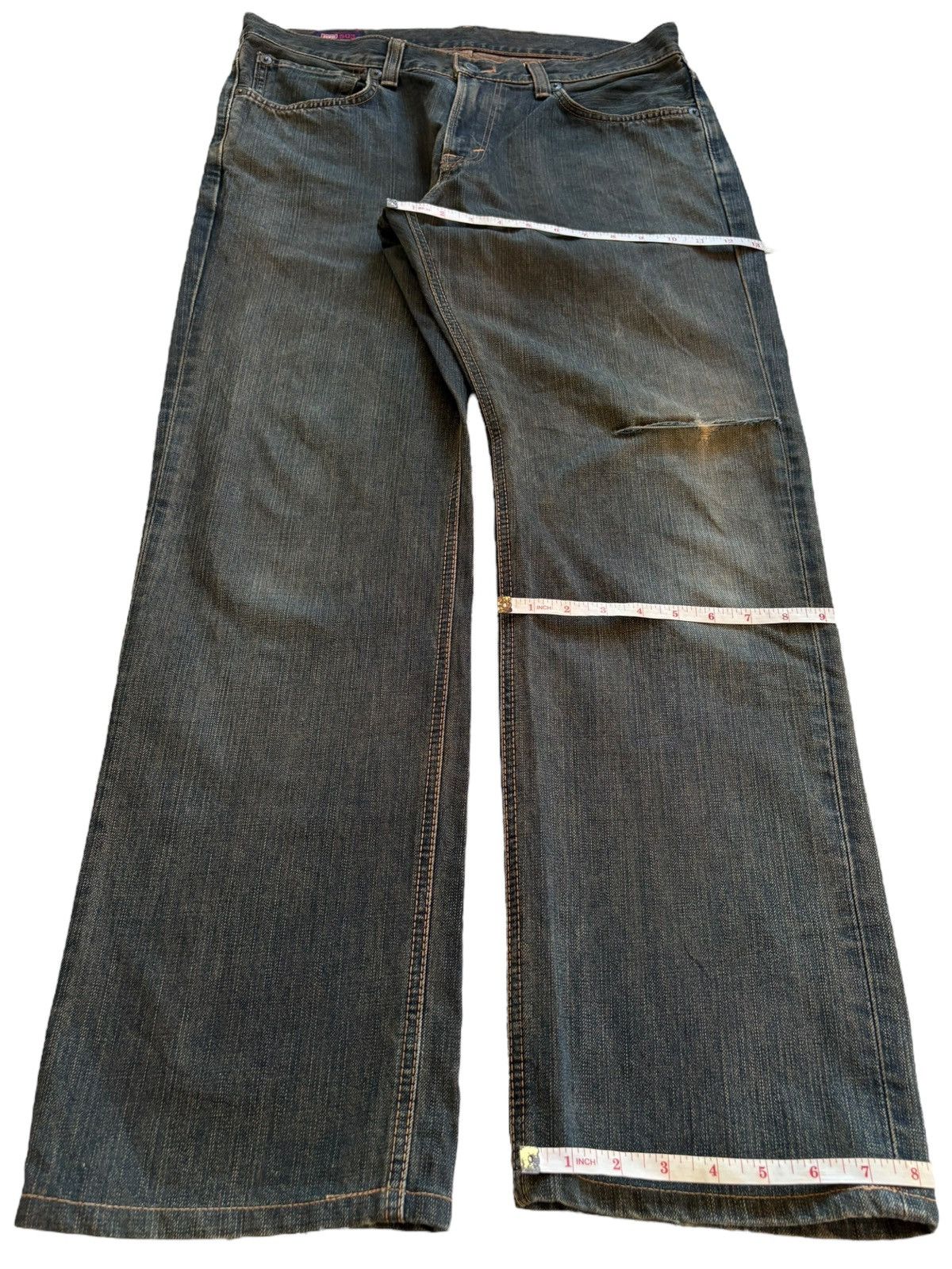 Edwin × Japanese Brand Vintage Japanese Edwin 503 Rusty Mud Wash Loose Baggy Jeans Size US 35 - 14 Thumbnail