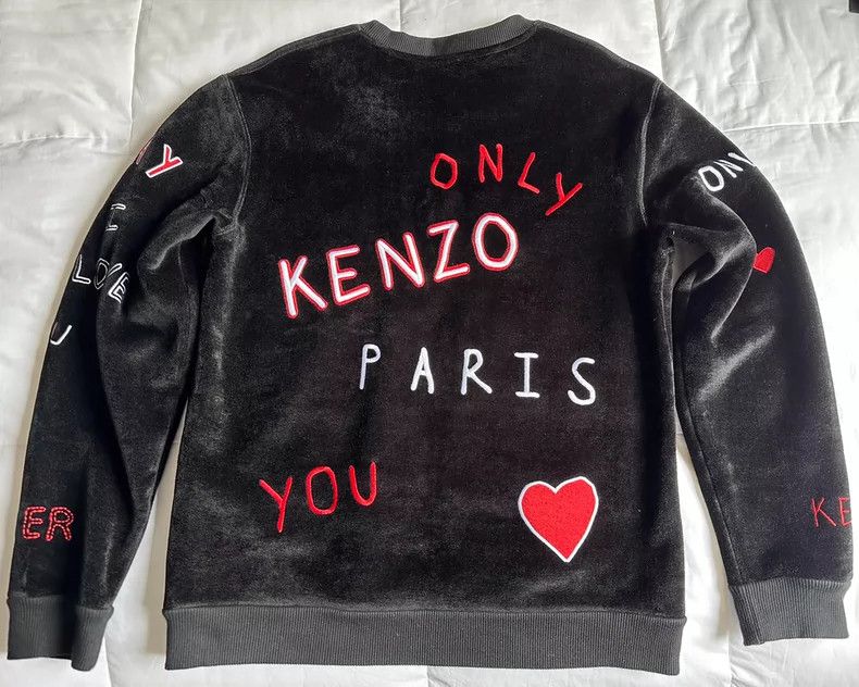 Kenzo KENZO Embroidered fuzzy black hoodie Size US S / EU 44-46 / 1 - 2 Thumbnail