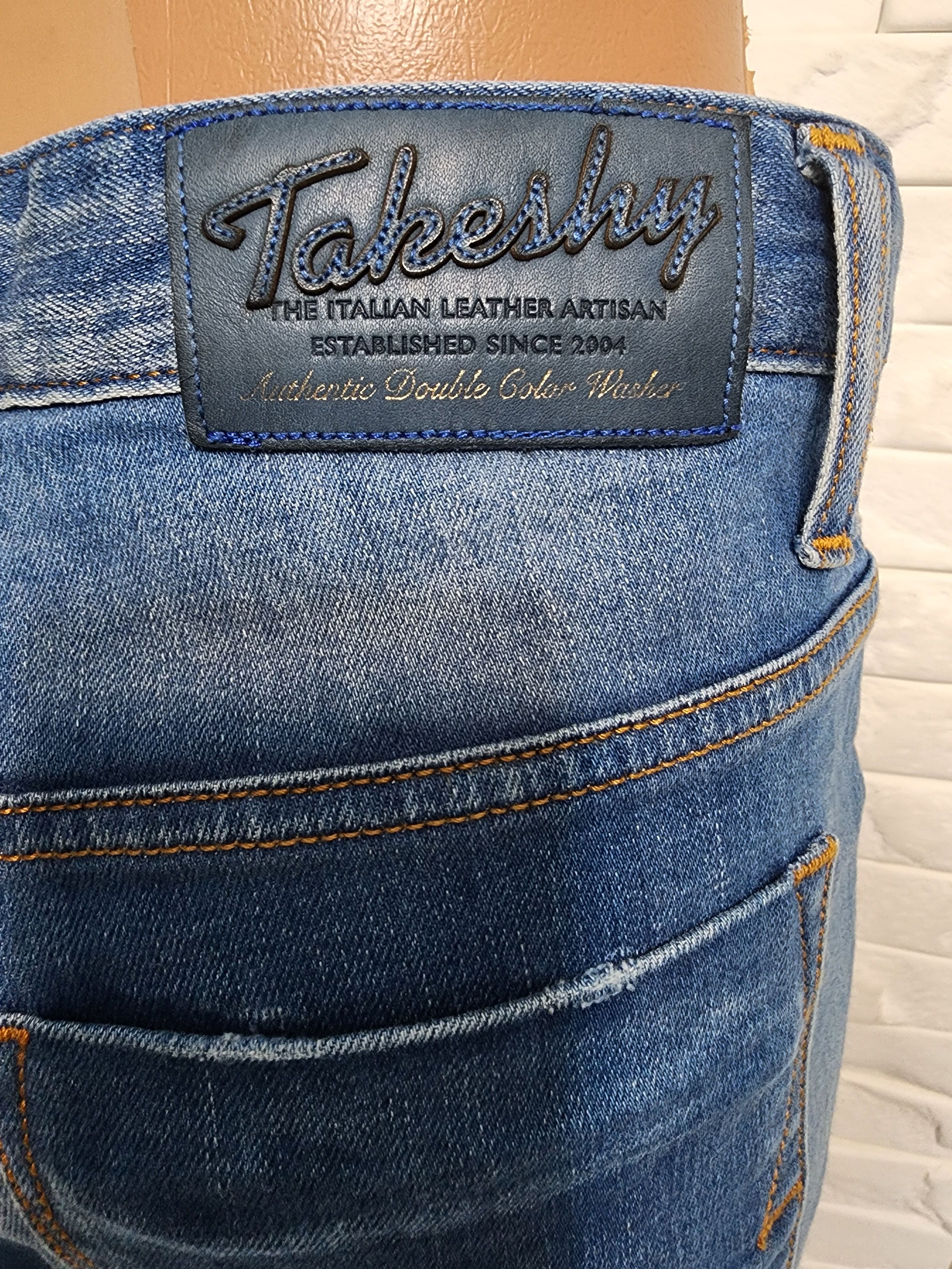 Takeshy Kurosawa Blue Denim Jeans Mens: Slim Fit Stretch Fabric. Size US 35 - 6 Thumbnail