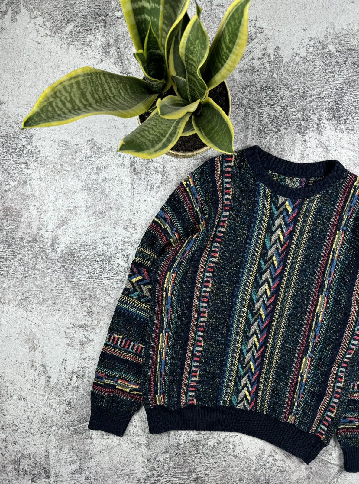Japanese Brand Vintage 90S Hippie Hip Hop USA Coogi Style Knited Sweater Size US L / EU 52-54 / 3 - 2 Thumbnail