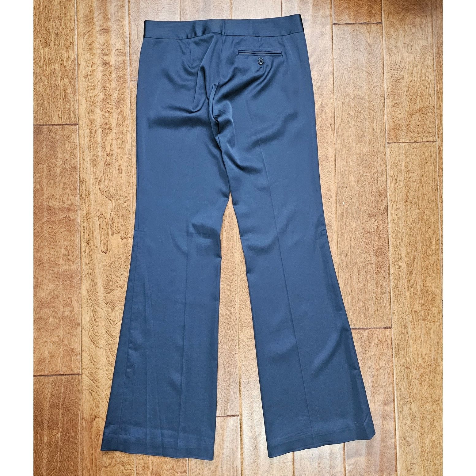 Bcbgmaxazria BCBG MAXAZRIA Blue Satin The Slim Flare Carla Dress Pants 6 Size 28" / US 6 / IT 42 - 2 Thumbnail