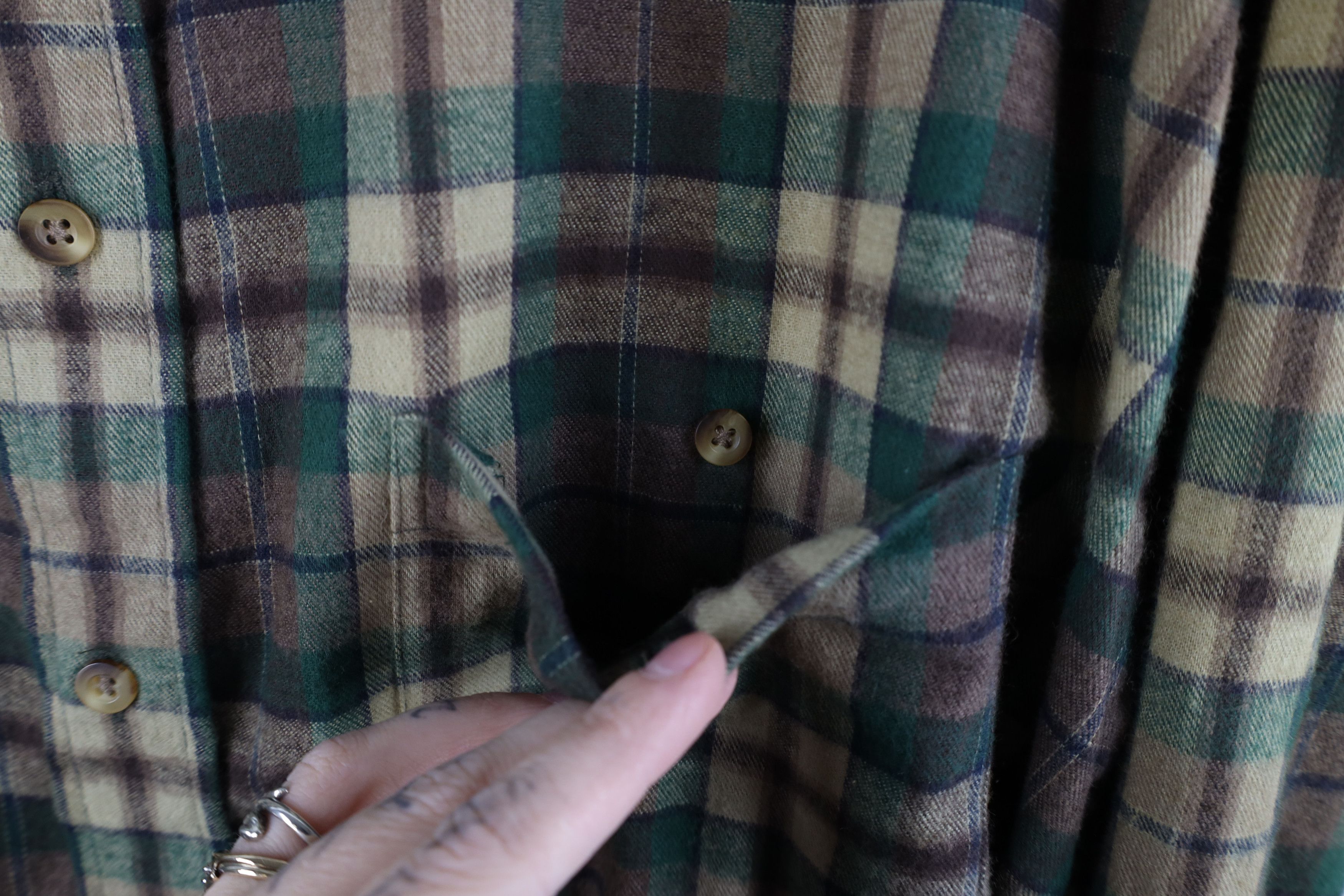 Vintage Vintage Y2K Streetwear Button Down Shirt Green Plaid Size US XXL / EU 58 / 5 - 6 Thumbnail