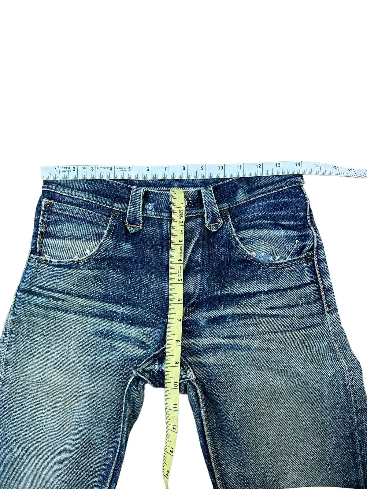 Freewheelers Trashed West Ride Japan Thick Denim Bootcut Jeans Size US 28 / EU 44 - 3 Thumbnail