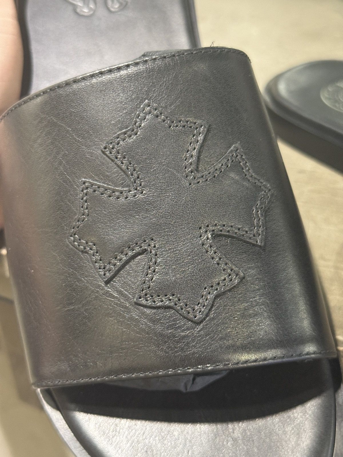 Chrome Hearts Chrome Hearts Leather Slides Black Size US 9 / EU 42 - 10 Thumbnail