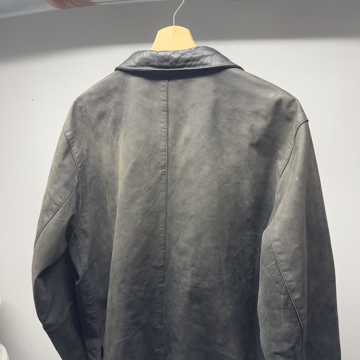 Vintage Vintage Faded Black Leather Blouson Jacket ERD Grunge Chrome Size US L / EU 52-54 / 3 - 11 Thumbnail