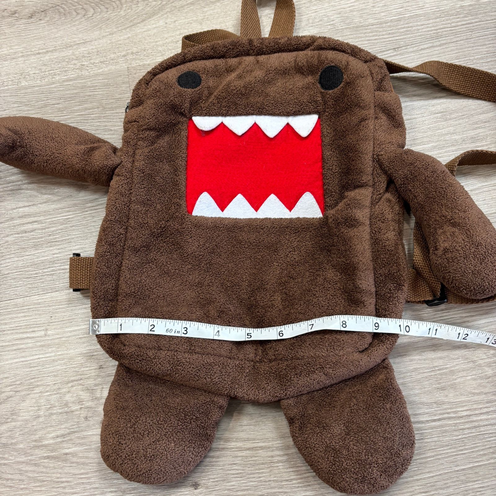 Vintage Rare VTG NHK-TYO Domo Kun Plush Backpack 16” 1 Pocket Brown Size ONE SIZE - 7 Thumbnail