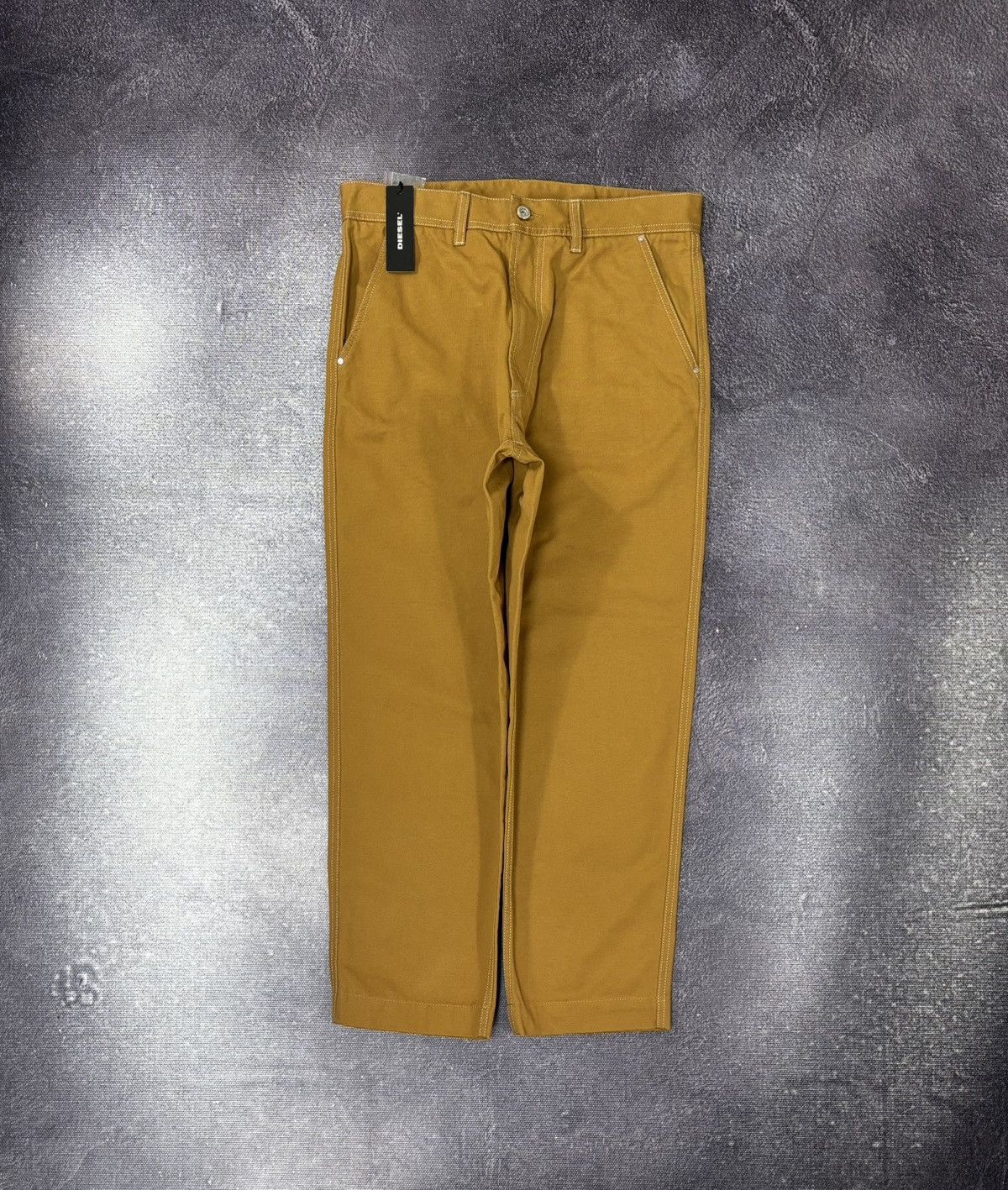 Diesel Diesel P-Frank NWT Buckle Back Men’s Mustard Dungaree Pants Size US 31 - 1 Thumbnail