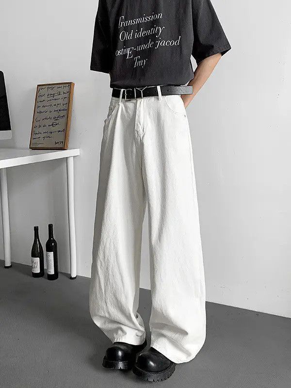 Japanese Brand Retro loose straight leg wide leg jeans Size US 32 / EU 48 - 2 Thumbnail