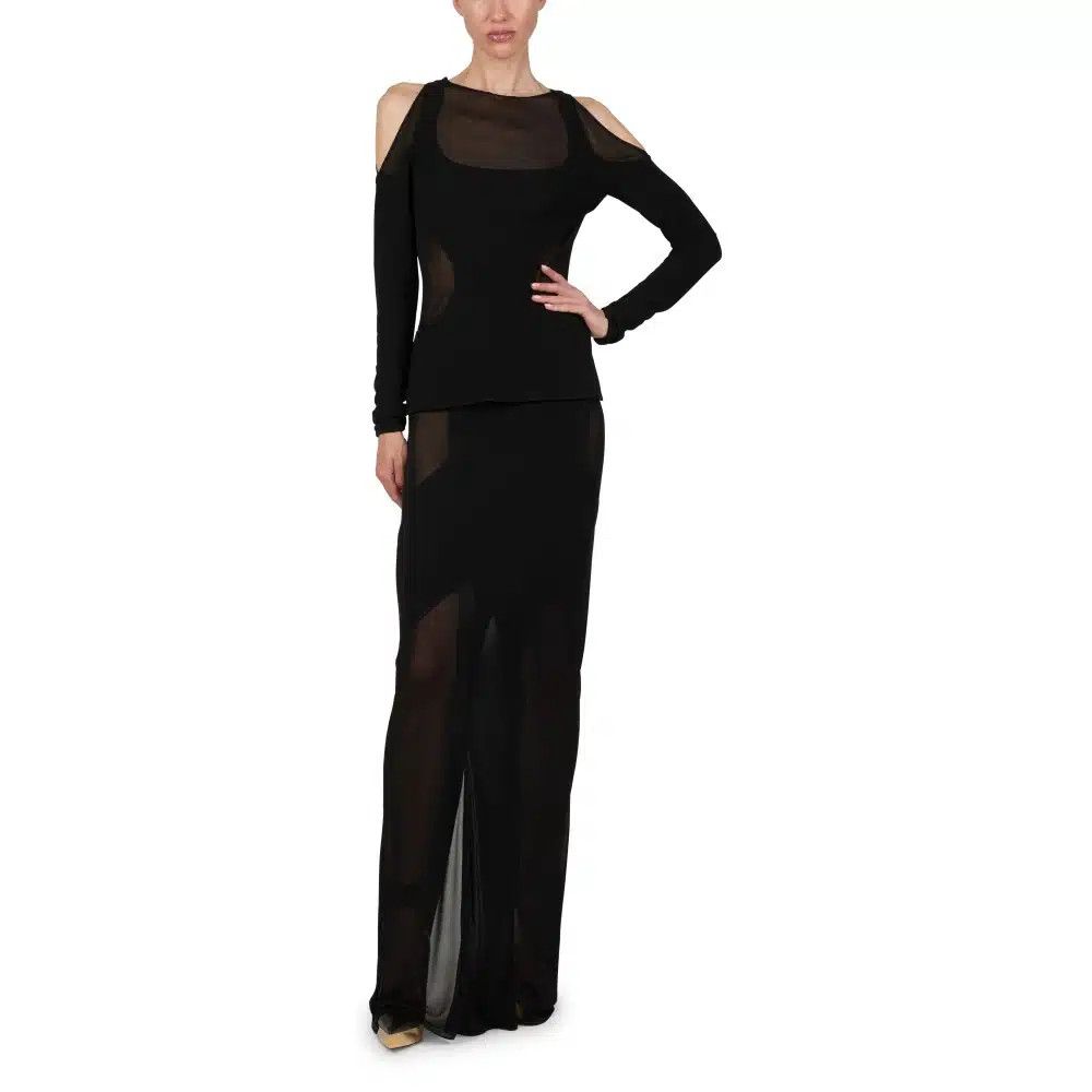 Tom Ford o1loc1c1224 TSJ511 Viscose Long Sleeve Top in Black Size S / US 4 / IT 40 - 2 Thumbnail