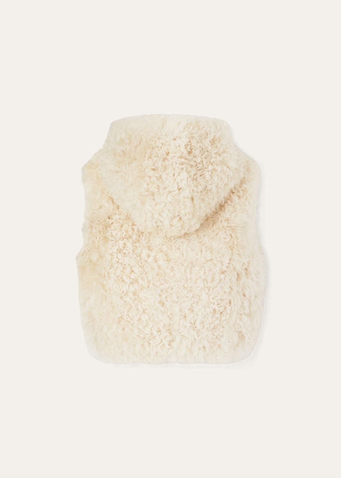 Loro Piana o1srvl11e1224 Shearling Curl Vest in Ivory Size L / US 10 / IT 46 - 2 Thumbnail