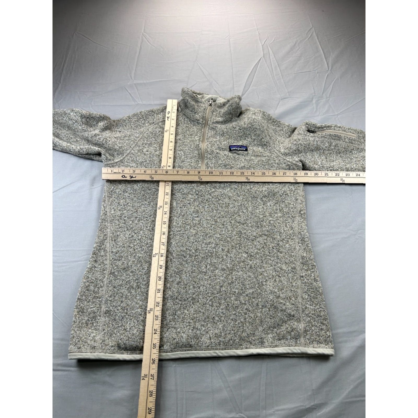 Patagonia Patagonia Sweater Medium Women's Beige Gray Heathered Quarter Zip Fleece Pullover Mock Neck Regular Jacket undefined Size M / US 6-8 / IT 42-44 - 4 Thumbnail