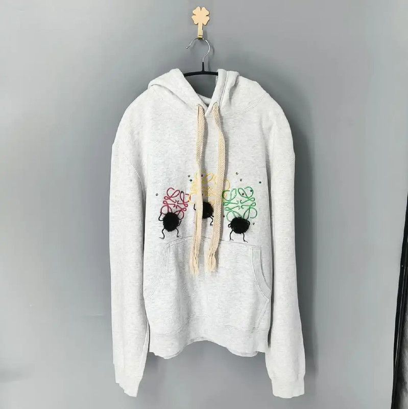 Loewe Loewe Gray Cotton Women's Hoodie 0089 Size L / US 10 / IT 46 - 1 Thumbnail