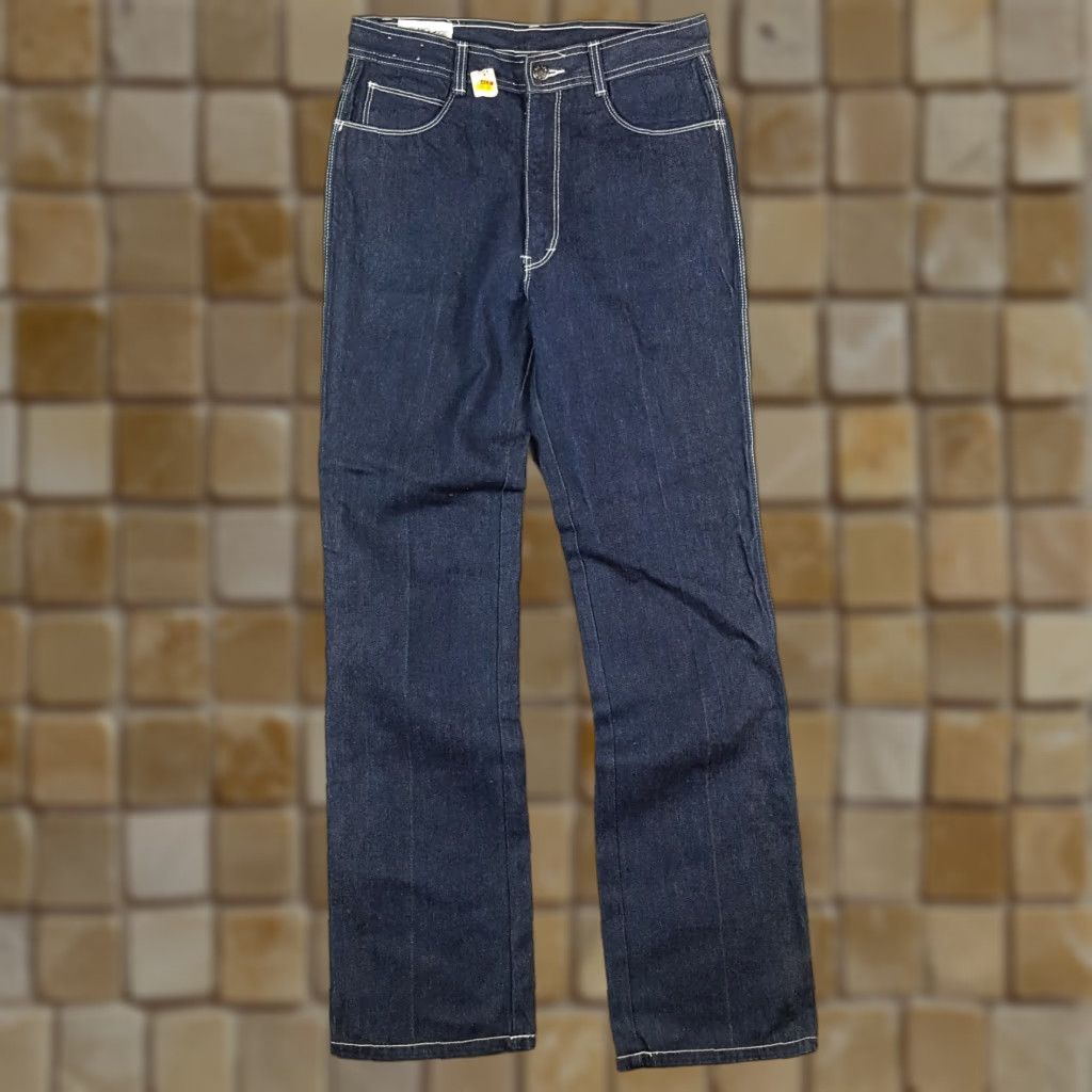 Denime VINTAGE Lavion 90s Dark Denim Straight Leg Jeans Womens Size 32 Blue Pants Size 24" / US 00 / IT 34 - 1 Thumbnail