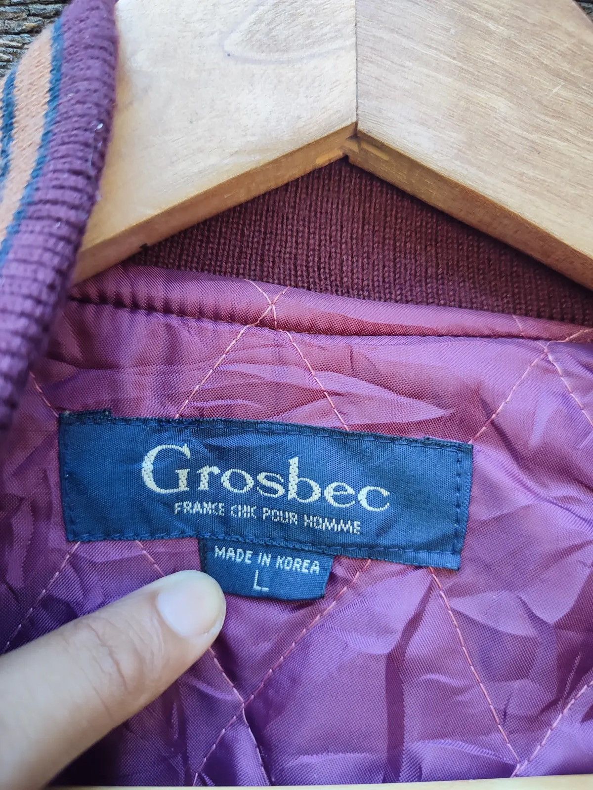 Vintage Vintage 90s Grosbec Varsity Jacket Embroidery French Patches Size US L / EU 52-54 / 3 - 16 Thumbnail