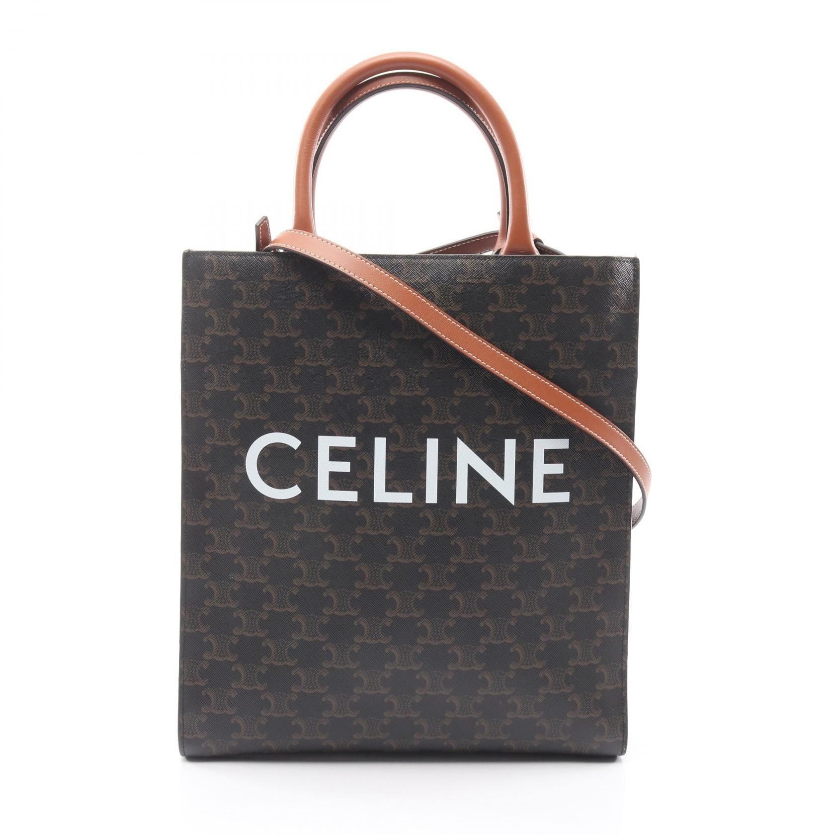 Celine Celine Celine Small Vertical Cabas Triomphe Coated Canvas Tote Bag Plastic / Synthetic Tote Bag DUTY FREE for USA Size ONE SIZE - 1 Thumbnail