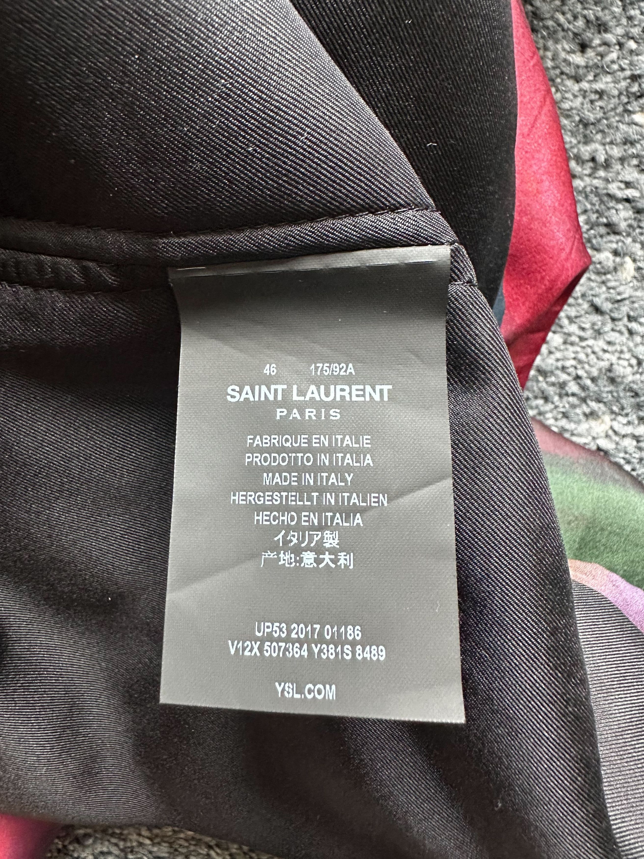 Saint Laurent Paris Multicolor Silk Tie-Dye Bomber Jacket Size US S / EU 44-46 / 1 - 7 Thumbnail