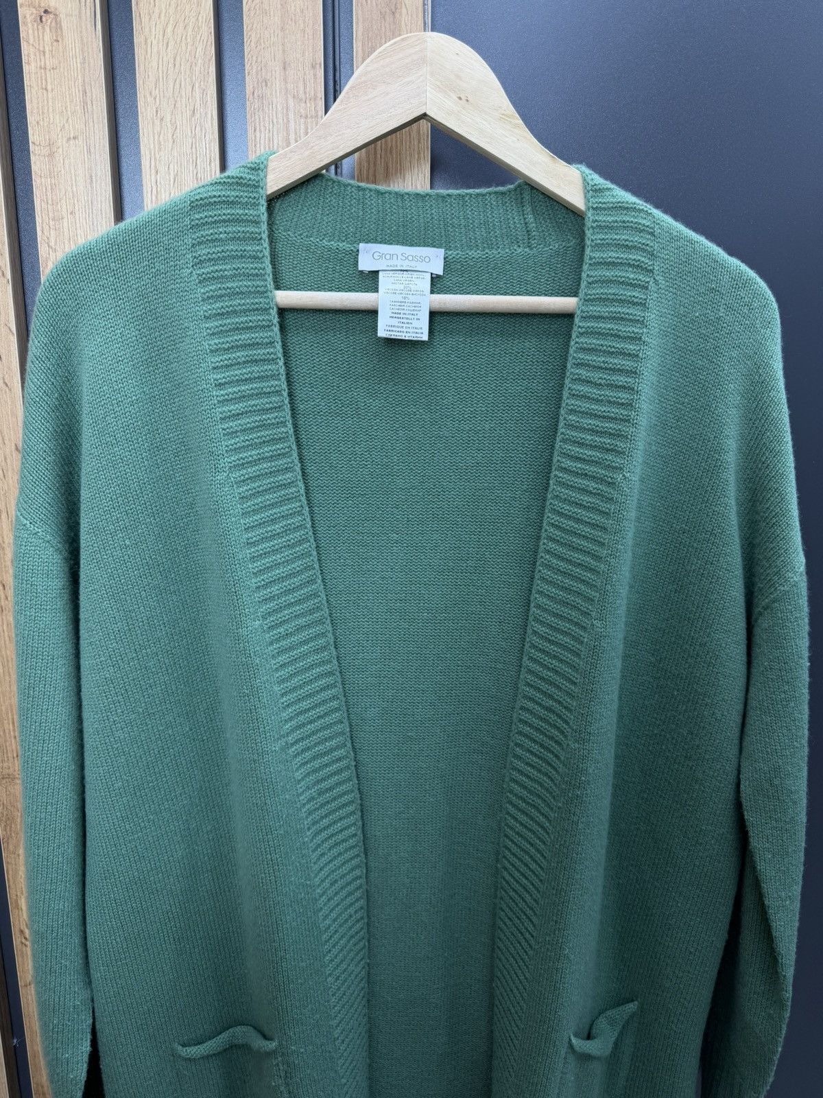 Gran Sasso Gran Sasso Wool Cashmere Cardigan Green Made in Italy Size M Size L / US 10 / IT 46 - 2 Thumbnail