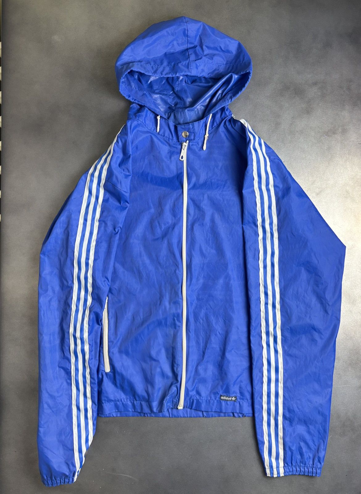 Adidas × Vintage Vintage Adidas Windbreaker Ventex Hooded 3 Stripe Track Jack Size US S / EU 44-46 / 1 - 18 Thumbnail
