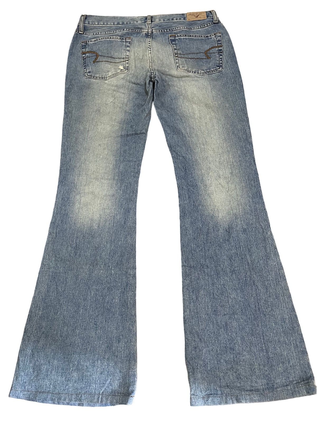 American Apparel × American Eagle Outfitters × American Rag Vintage AOE Distressed Flare Mud Wash Style Jeans Size US 33 - 6 Thumbnail