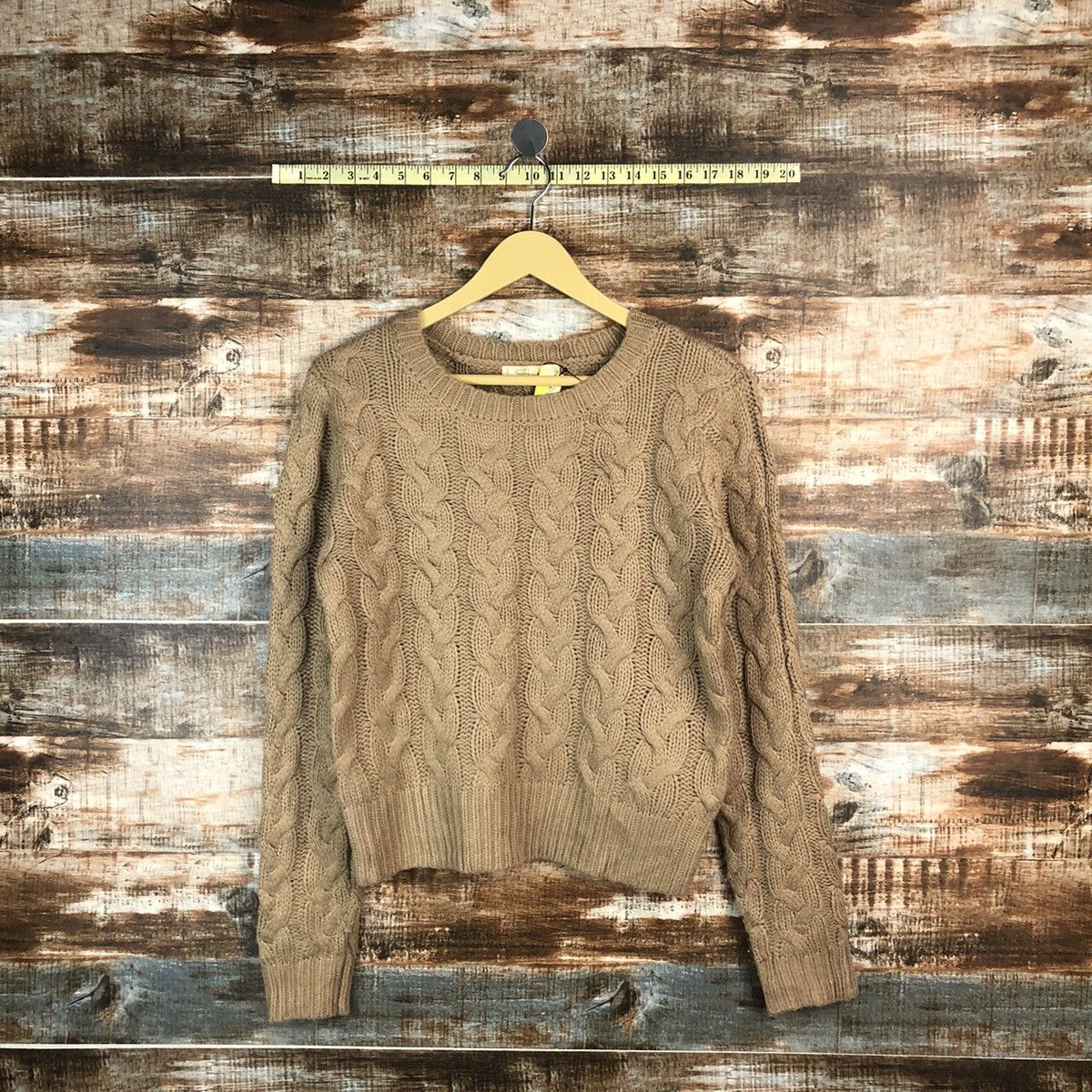 Homespun Knitwear × Japanese Brand Free Sia Brown cable Knitwear #A1882 Size S / US 4 / IT 40 - 1 Thumbnail
