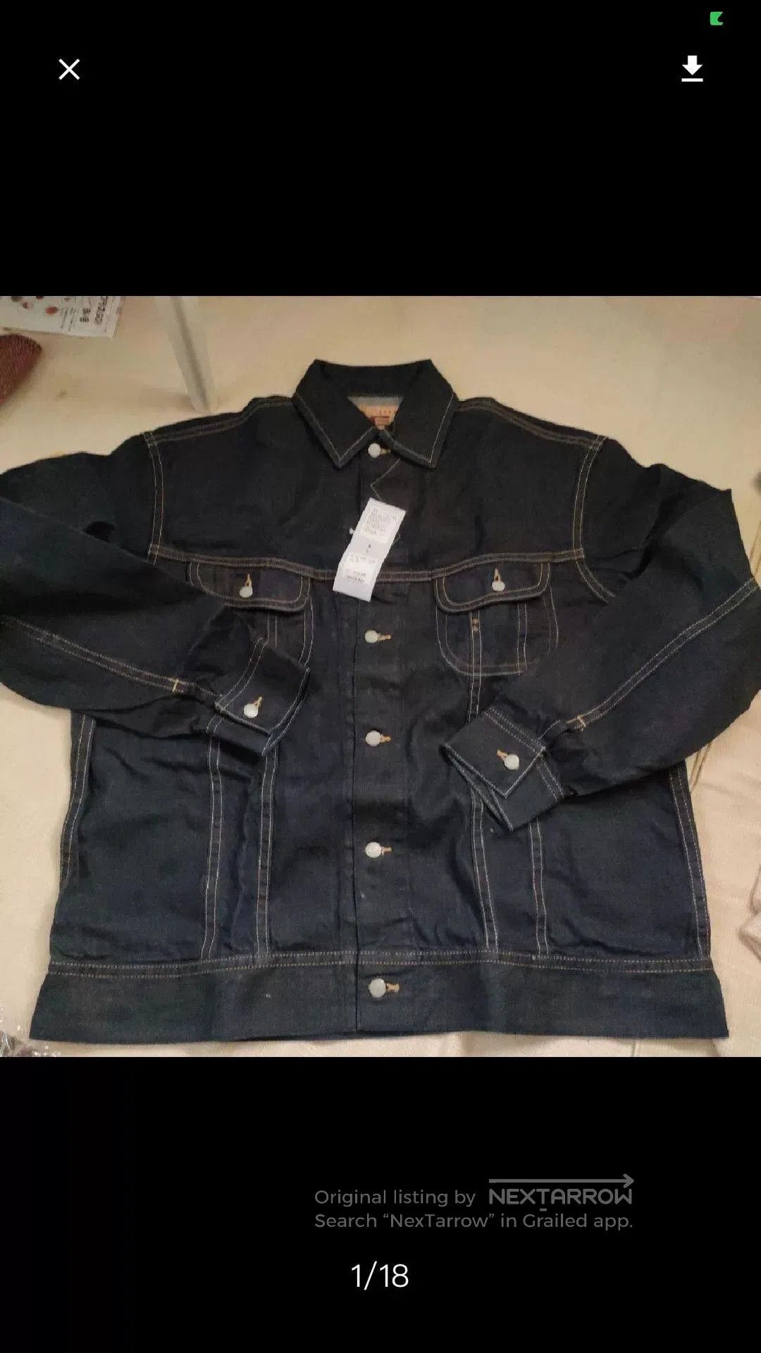 45rpm Oversized Black Denim Jacket. Size US XL / EU 56 / 4 - 2 Thumbnail