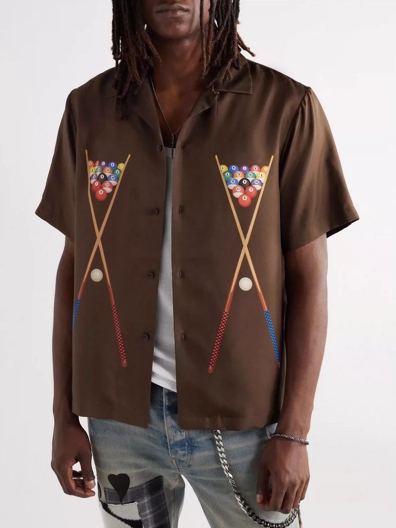 Amiri Amiri billiards camp-collar silk shirt Size US L / EU 52-54 / 3 - 7 Thumbnail