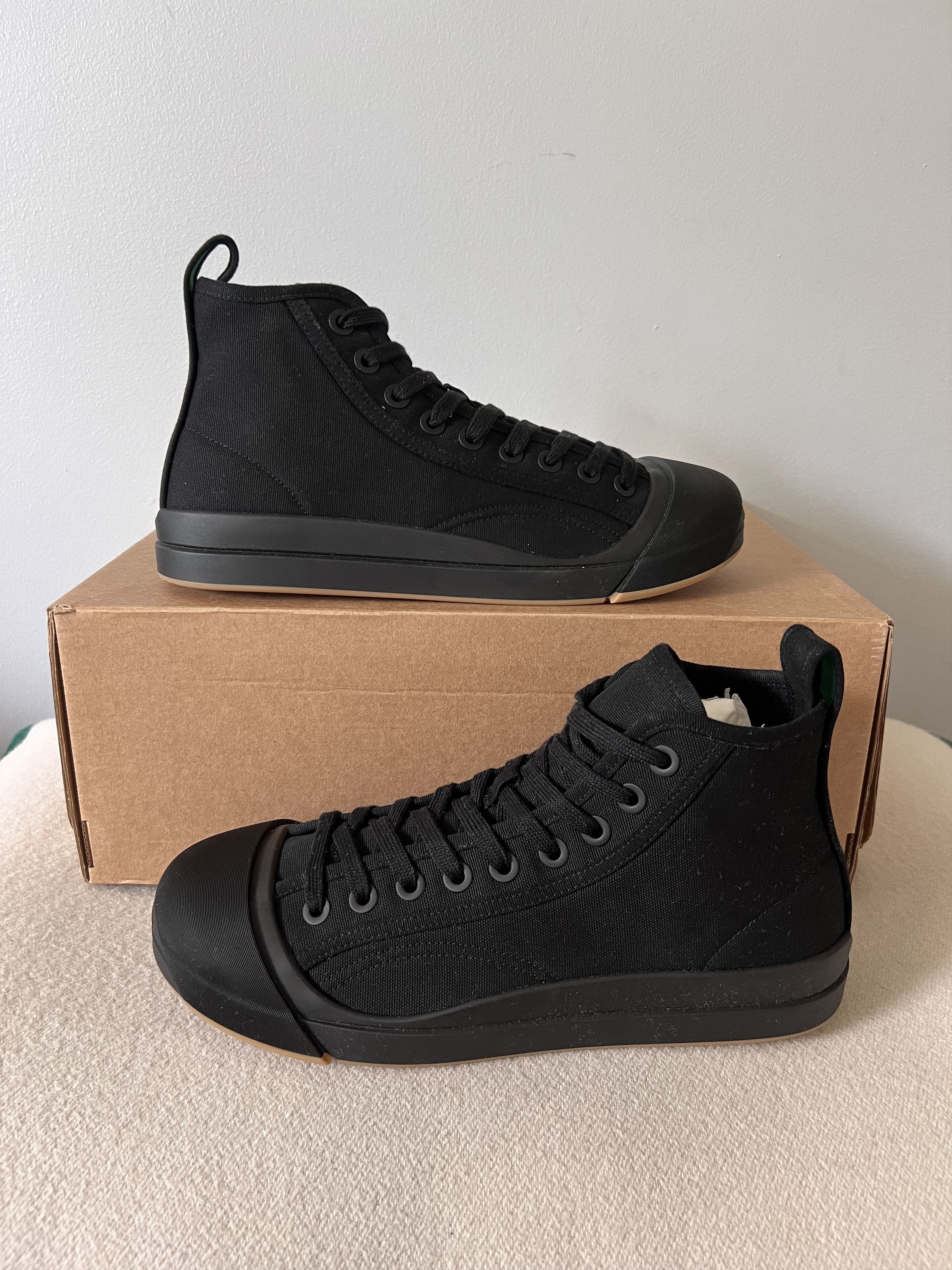 Bottega Veneta Bottega Veneta Canvas Vulcan Sneakers in Black Size US 8.5 / EU 41-42 - 2 Thumbnail