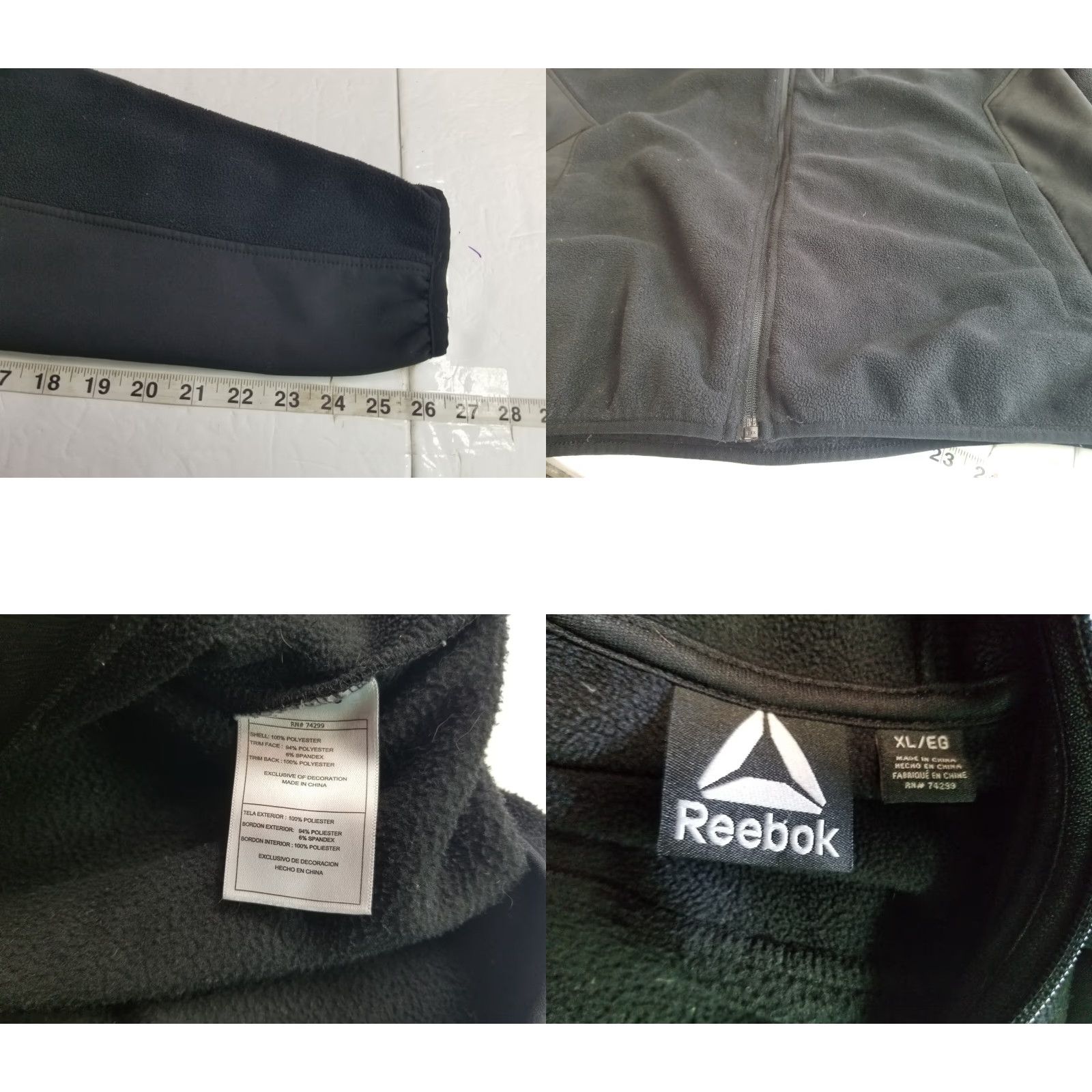 Reebok Reebok Jacket Full Zip Softshell XL Men Black Size US XL / EU 56 / 4 - 8 Thumbnail